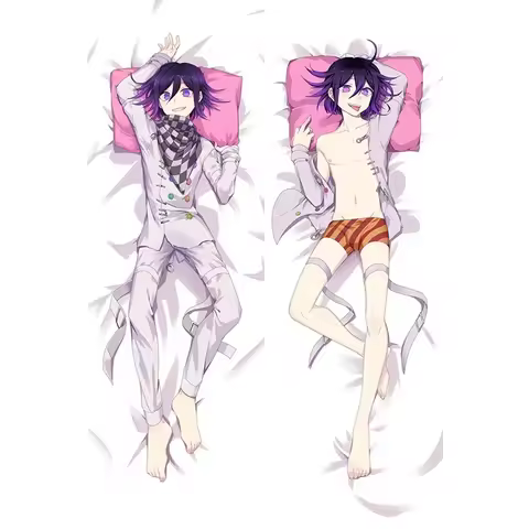 Game Danganronpa Kokichi Oma Cosplay Dakimakura Pillow Case Hugging Body