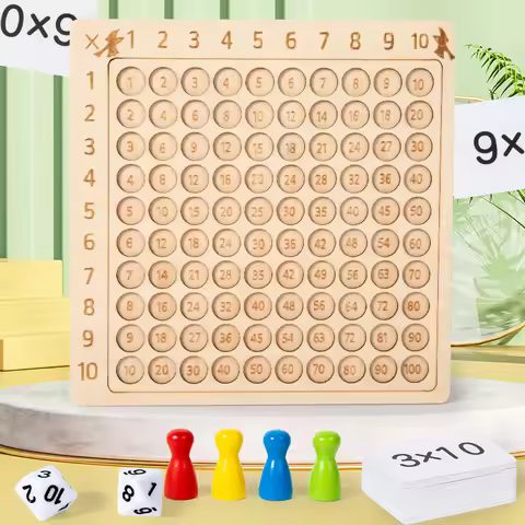 Montessori Educational Wooden Toys Children Baby Math Toys 99 Multiplication Table Math Arithmetic T