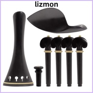 LIZMO violin tailpiece Set, Ebony Material Complete Set Violin Accessory Parts Set, Professional 4/4