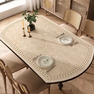 Oval High-End Feel Tablecloth Waterproof Oil-Proof Wash-Free Heat-Resistant Round Dining