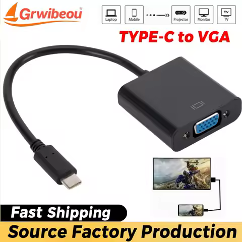 Type-C USB 3.1 to VGA Adaptor for MacBook Pro MacBook Air 2019 Chromebook Samsung Galaxy S9/S8USB C 