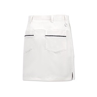 【LE COQ SPORTIF GOLF】女款白色開岔彈性機能短裙-XL