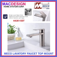 MECO A361SST USA LAVATORY WASH BASIN FAUCET SUS304 SATIN STAINLESS HOT AND COLD MACDESIGN HOME (OFFI