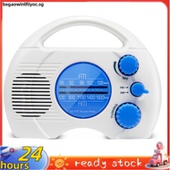 4-Level Shower Waterproof Radio AM FM Mini Radio Bathroom Radio with Plug-in Card