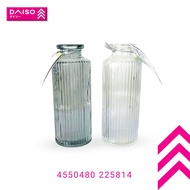 Glass vase (striped cylindrical) - Daiso Japan