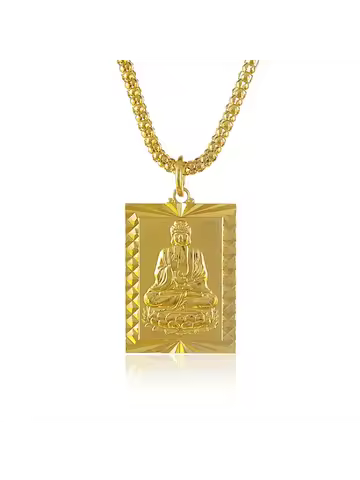 Square Necklace Men's 24K Gold AU999 - Value-preserving durable AU999 gold, timeless square chain, f