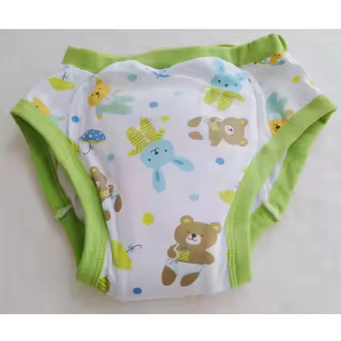 ABDL Adult Baby Diaper Brief Cartoon Pattern With Inside Padding Cotton Training Pant Washable Diape