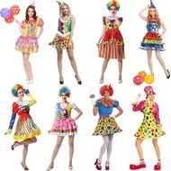 Costume Set for Masquerade Clown Up Women's Halloween Clown Adult Outfit YKXC