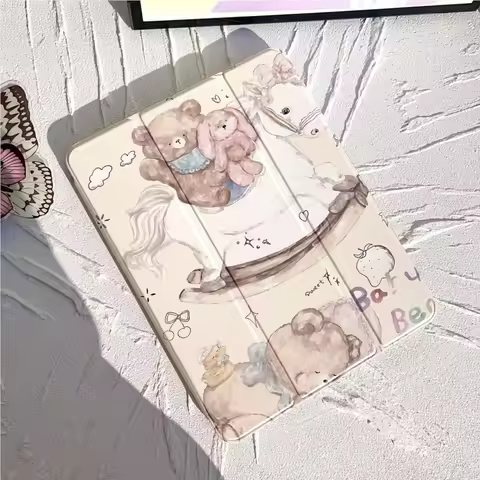 Cartoon Bear Tablet Case For iPad mini 2 3 4 5 6 7th iPad 5 6 9.7inch iPad Air 2019 10.5inch iPad 8t