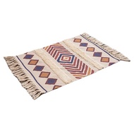 P.K.YO-60X90cm Retro Bohemian Hand Woven Tassel Carpet for Room Window Bedside Linen Rug Table Runne