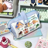 Camping Dog Pencil Case Large-Capacity Pencil Case Student Stationery Zipper 2025 Layered Storage Ba