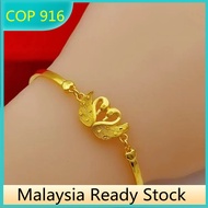 Gelang Gold 916 Original Malaysia Emas Korea Cop 916 Birthday Gift for Women Gelang Tangan Perempuan Rantai Tangan Gelang Tangan Perempuan Viral Murah Emas 916 Original Malaysia Pawnable Bangles Women for Indian Gold Plated Indian Jewellery