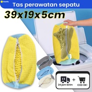 KATUN Anti-Deformation Shoe Washing Bag - Fine Fiber Cotton Mesh, Rubber Zipper, Size 39x19x5cm - An