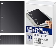 Full Page Flat Sheet Lifters & Page Protectors by Ring Binder Depot - Letter Size 11" x 8.5", 3-Hole
