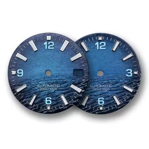 28.5mm No logo Embossed Pattern Watch Dial Suitable for Seiko Seamaster Planet Ocean NH35/38 Automat