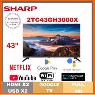 NEW Sharp 2TC43GH3000X AQUOS 43 Inch LED Backlight TV FULL HD Wifi Google Netflix Youtube ChromeCast
