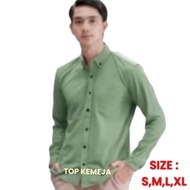 KEMEJA HIJAU Men's sage green shirt Men's sage green long-sleeved shirt Men's green leaf shirt Men's