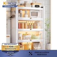 K Home SSL Kitchen Cabinet Storage Cabinet Shelf, Floor Type, Multi-layer Multi-functional with Door, Dishes, Pans, Appliances, Aux JP