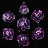 Dragon Eye DND Dice Set, 7pcs Liquid Core Dice with Gift Box, Handmade Sharp Edge Resin Dice for Rol
