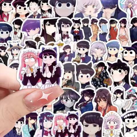 60PCS Komi Can't Communicate Graffiti Stickers Anime DIY Toys for Phone Bottle Travel Bag Aesthetic 