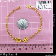 Emas916, R. Tangan Sempoa L5 Segi Kendi L3.5 T$ 0.9 cm Pd 2010 P541 18