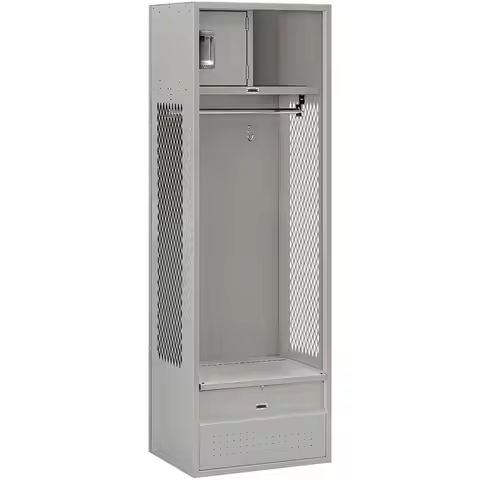 Unassembled 6-Foot 18-Inch Grey Metal Locker
