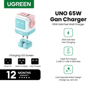 UGREEN 65W GaN Robot Charger USB-A + Dual USB-C Fast Charging for Phones & Laptops 65W Charger
