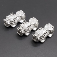S999 Spacer Beads 9x17mm Original Silver PIXIU 貔貅 Pure Silver 999 Bead for DIY Jewelry Making Access