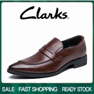 TOP☆Clarks_รองเท้าผู้ชาย รุ่น สีดำ รองเท้าหนังแท้ รองเท้าทางการ รองเท้าแบบสวม รองเท้าแต่งงาน รองเท้าหนังผู้ชาย