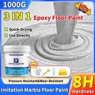 3IN1 Epoxy Floor Paint 1000G Imitation Marble Epoxy Colored Sand Self Leveling Cement Floor Paint
