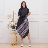 Dress Batik Tenun Wanita Model Lancip Dress Tenun Polimicro
