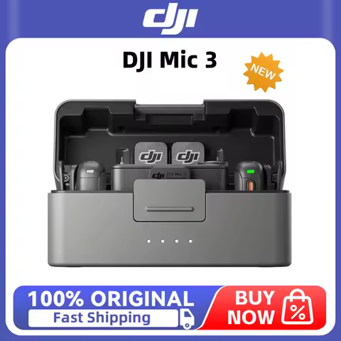 DJI Mic 3 Advanced Mini Wireless Microphone 4TX+8RX Capability Dual Band Anti-Interference, Lossless