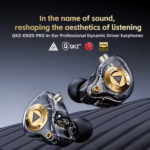 QKZ ENZO PRO Metal Wired Headset Large Dynamic Drive Earphone With Microphone 3.5MM Gaming In Ear Ea
