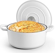 HaSteeL 3 QT Enamel Dutch Oven (White)