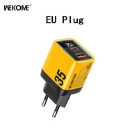 《816》WEKOME GaN 35W Fast Charging Type C USB Charger LED Display QC4.0 PD3.0 PPS Quick Charger For i