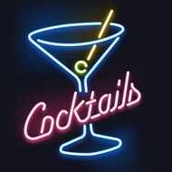 Neon sign bar cocktails wine bottle Neon led light Cafe wall Lamp