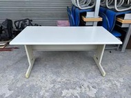 香榭二手家具*灰白面140cm HU辦公桌-電腦桌-員工桌-事務桌-鐵桌-業務桌-書桌-OA桌-洽談桌-主管桌-中古鐵桌