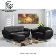 BETTY FURNITURE MERRY 23 Seater + Ottoman Sofa Set / Leather Sofa Upholstery