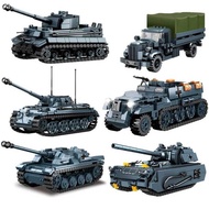 WW2 Army Soldiers World 2 Tank Armored Vehicle Model Assemble Building Blocks Bricks Children's DIY 