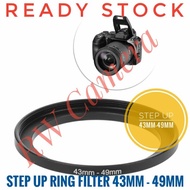 Step Up Filter Ring 43 to 49 43mm to 49mm 43-49mm Adapter Converter Camera Lens Filter
