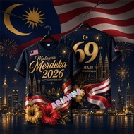 2026 Malaysia 69th Independence Day T shirt full sublimation quick dry Jersey Oversized Streetwear M