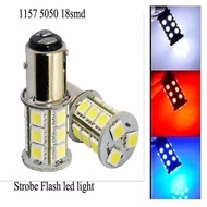 LAMPU REM 24 VOLT BAYONET KAKI 2 KEDIP STROBO 18 MATA LED BUS/TRUCK