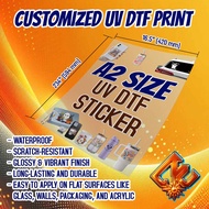 A2 SIZE PREMIUM HIGH QUALITY UV DTF PRINTED STICKER (23.4 inches x 16.5 Inches)