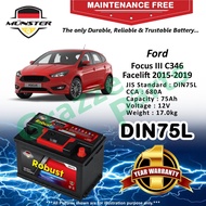 Münster Robust MF CMF DIN75 | DIN75L | 57539 (75AH) Car Battery Bateri Kereta for Ford Focus III C34