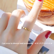 18K Gold Plated Stainless Steel Ring for Woman Cincin Emas 916 Cincin Titanium Anti Karat Original