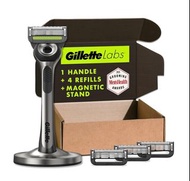包順豐| 1刀架 1磁石座 4刀頭 ｜吉列 Gillette Labs 極光系列 套裝 剃鬚刀頭