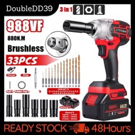 Bosch 3 in 1 Impact Wrench 988vf 880N.m 6 Size Cordless Electric Impact Wrench Screwdriver Drill Cordless Impact Driver