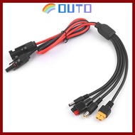 OUTO  Panel Extension Cable, 4 in 1 MC4 to DC5521 7909 XT60 Female Connector  Wire, Connector 1m Len