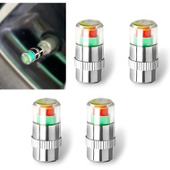4 PCS Penutup Injap Pemantau Tekanan Tayar, 2.4Bar 36PSI Penunjuk Sensor Amaran 3-Warna, Penutup Ama