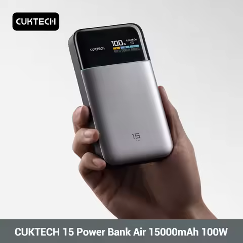 CUKTECH 15 Power Bank Air 15000 100W MAX Output GaN Portable Charger PD PPS For MacBook Sumsung S25
